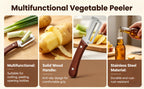 Multifunctional peeler features and uses