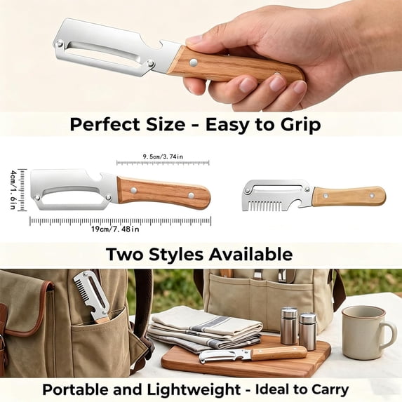 Multifunctional kitchen peeler for fruit and vegetables