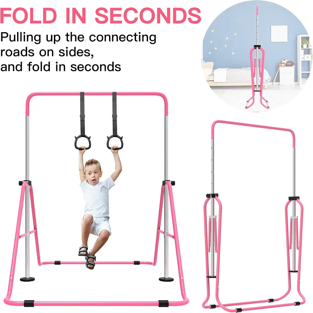 EVERYMILE Kids Gymnastics Bar – Adjustable & Foldable Home Training Bar