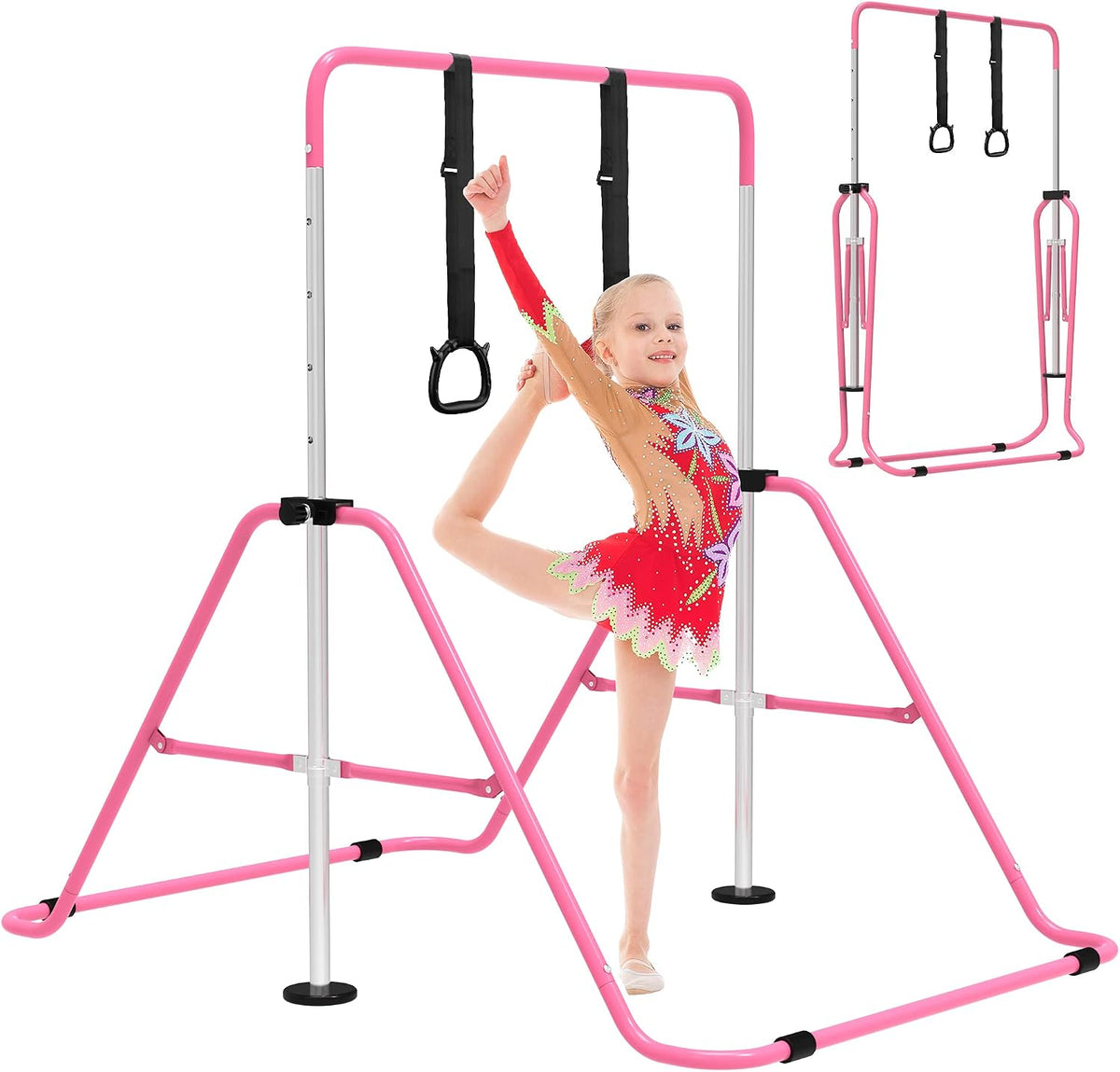 EVERYMILE Kids Gymnastics Bar – Adjustable & Foldable Home Training Bar