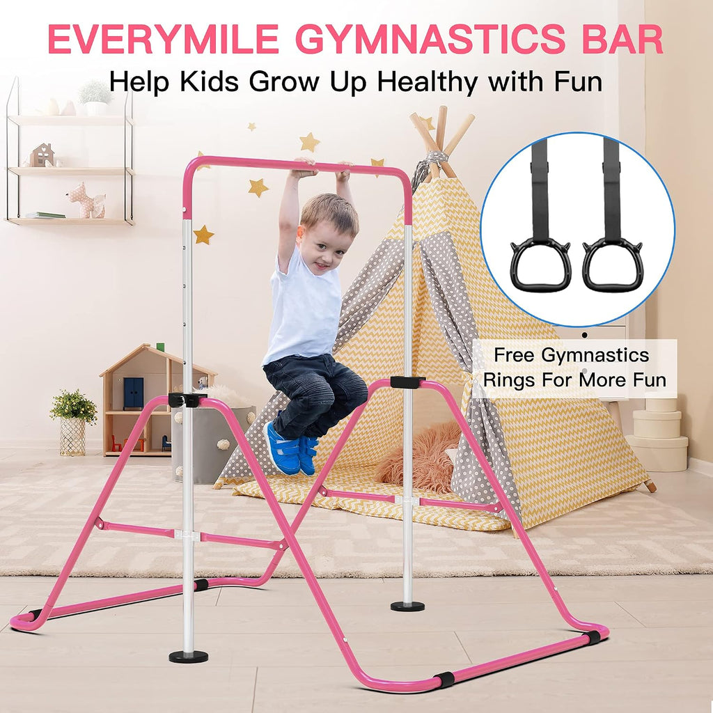 EVERYMILE Kids Gymnastics Bar – Adjustable & Foldable Home Training Bar